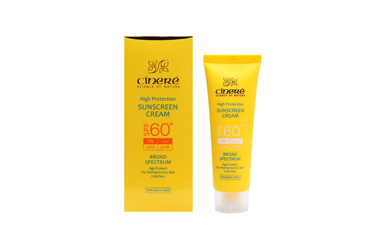 کرم ضد آفتاب بی رنگ SPF 60 مناسب پوست معمولی تا خشک سینره